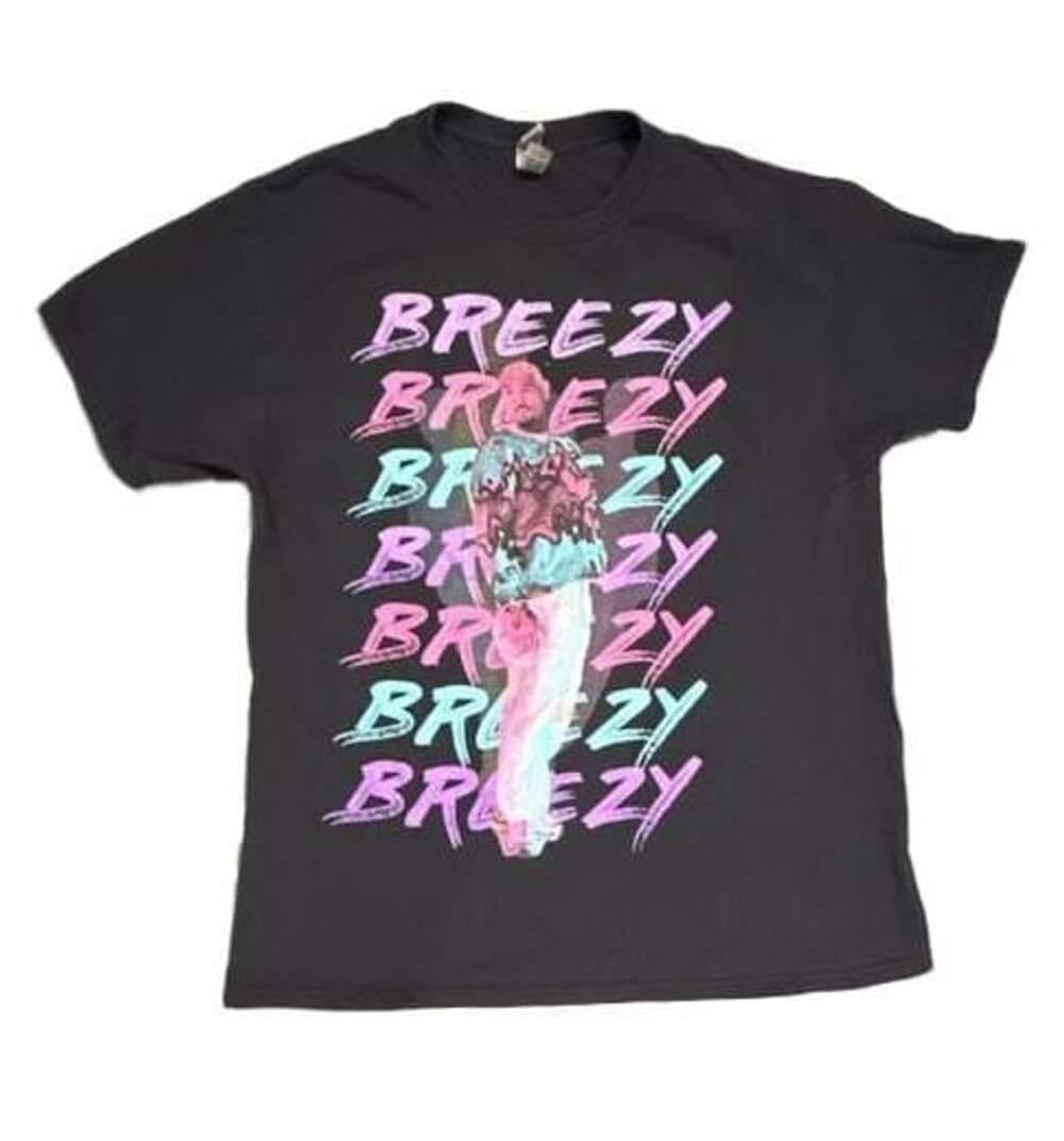 Chris Brown Breezy Tour 2022 Size L Black Concert T-Shirt